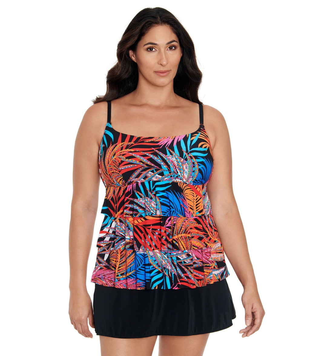 Plus Size Swim Dress - Mock Surplice Front Bodice / Cross Over