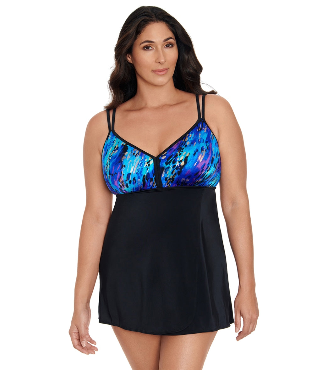 Swimsuits For All Women's Plus Size Bra Sized Faux Flyaway