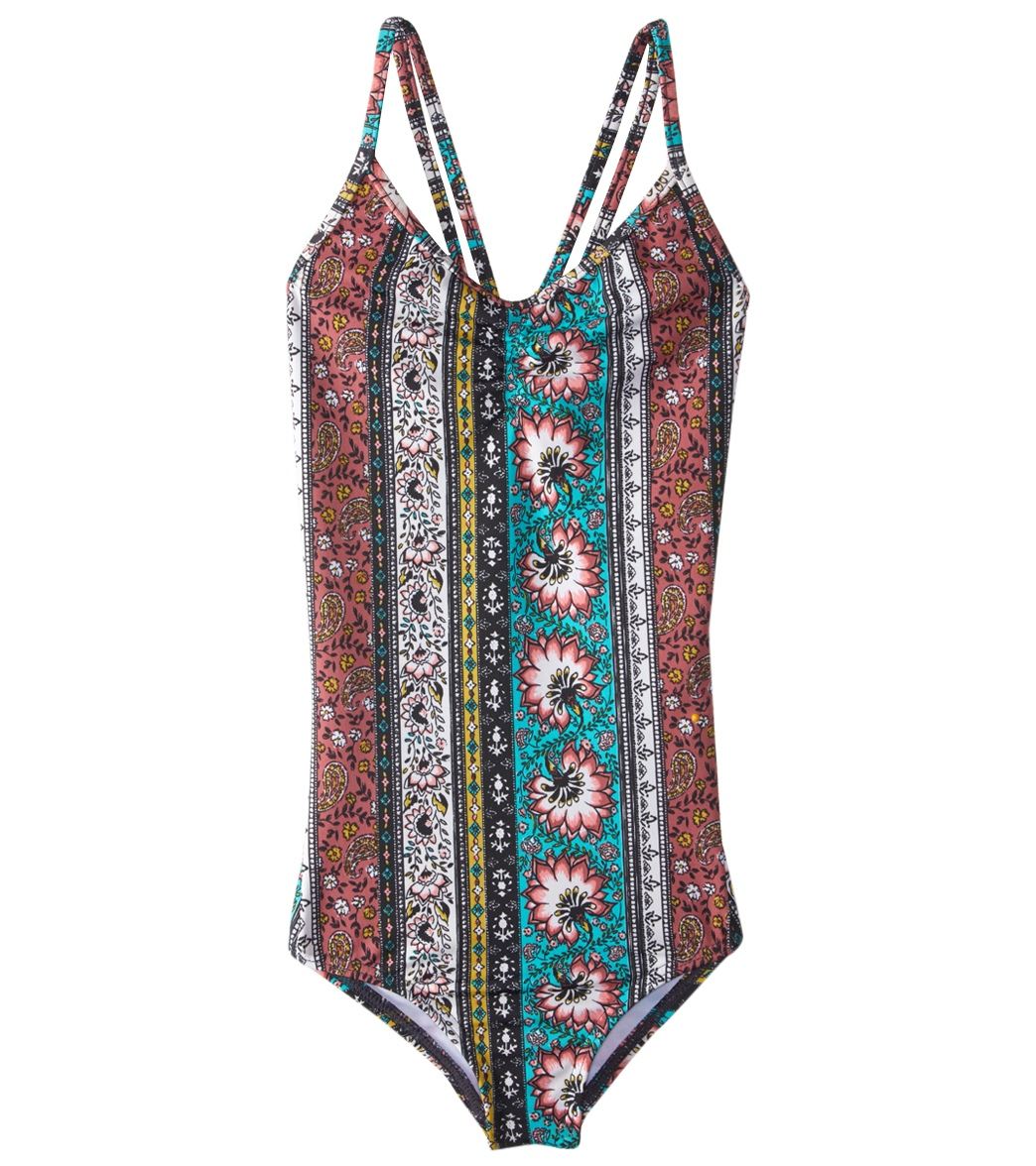 Billabong Girls' Hippy Ditsy One Piece Swimsuit (6X-14) at SwimOutlet.com