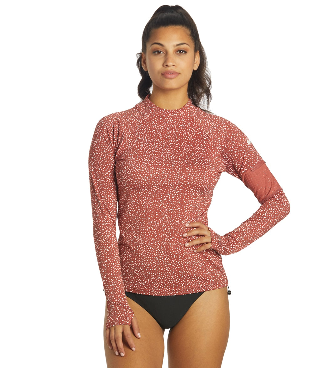 나이키 Nike Womens Water Dots L/S Hydroguard,Canyon Rust