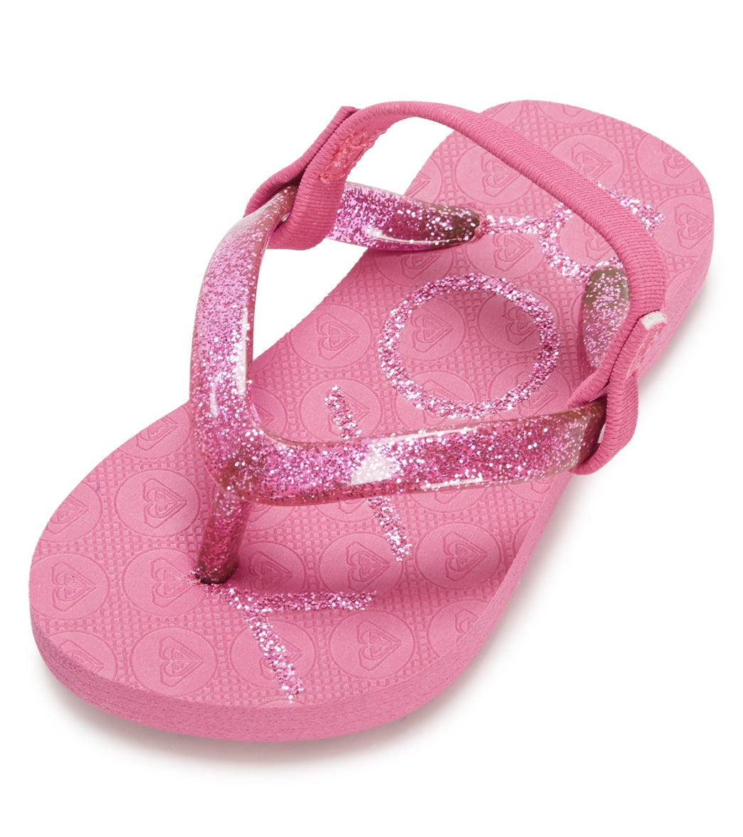 Roxy Girls Viva Sparkle Glitter Summer Beach Holiday Sandals Flip Flops