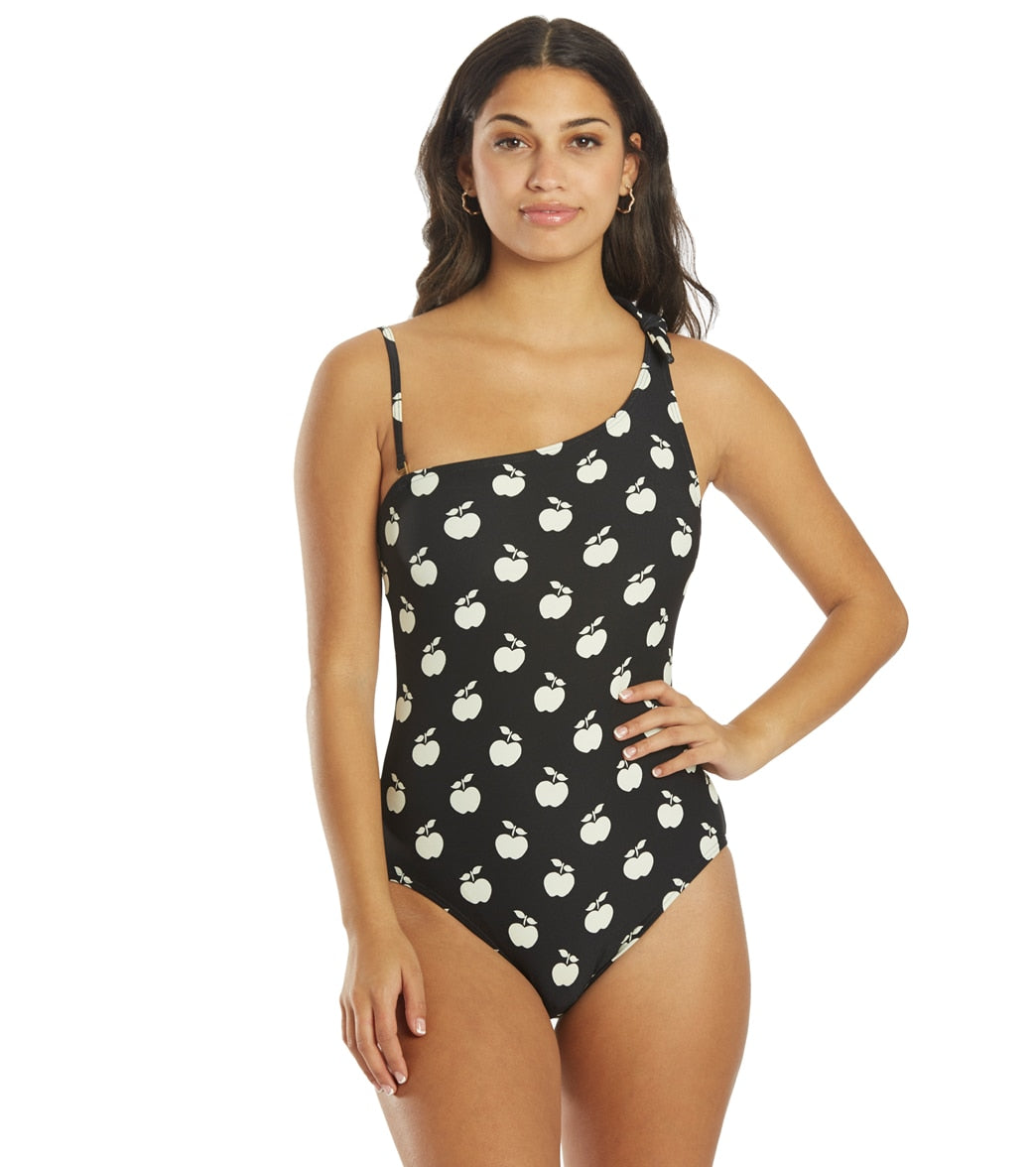 Kate Spade Women's Apple Toss Bunny Tie One Shoulder One Piece Swimsuit at  