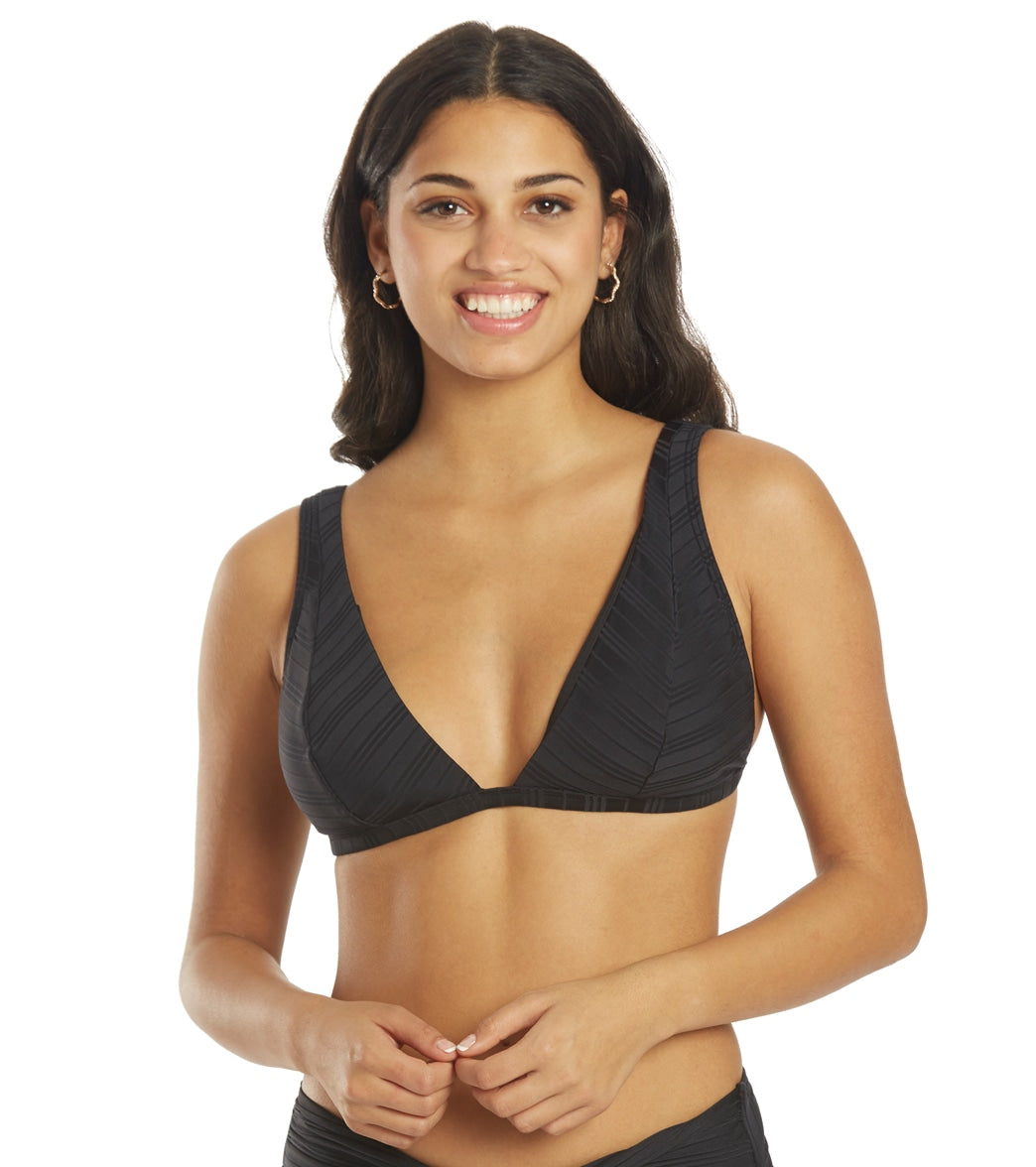 Vince Camuto Womens Ribbed Knit Cropped Bikini Top Ribbed Cheeky