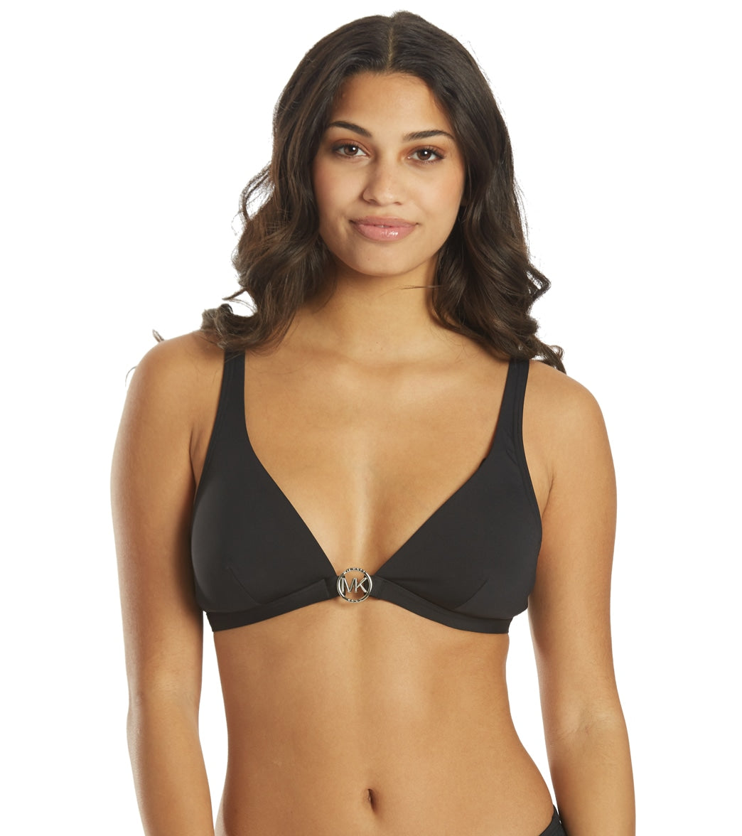 Michael Kors, Swim, Michael Kors Zip Bikini Top Swim Travel Srping Break  Stripe Neutral Cottagecore