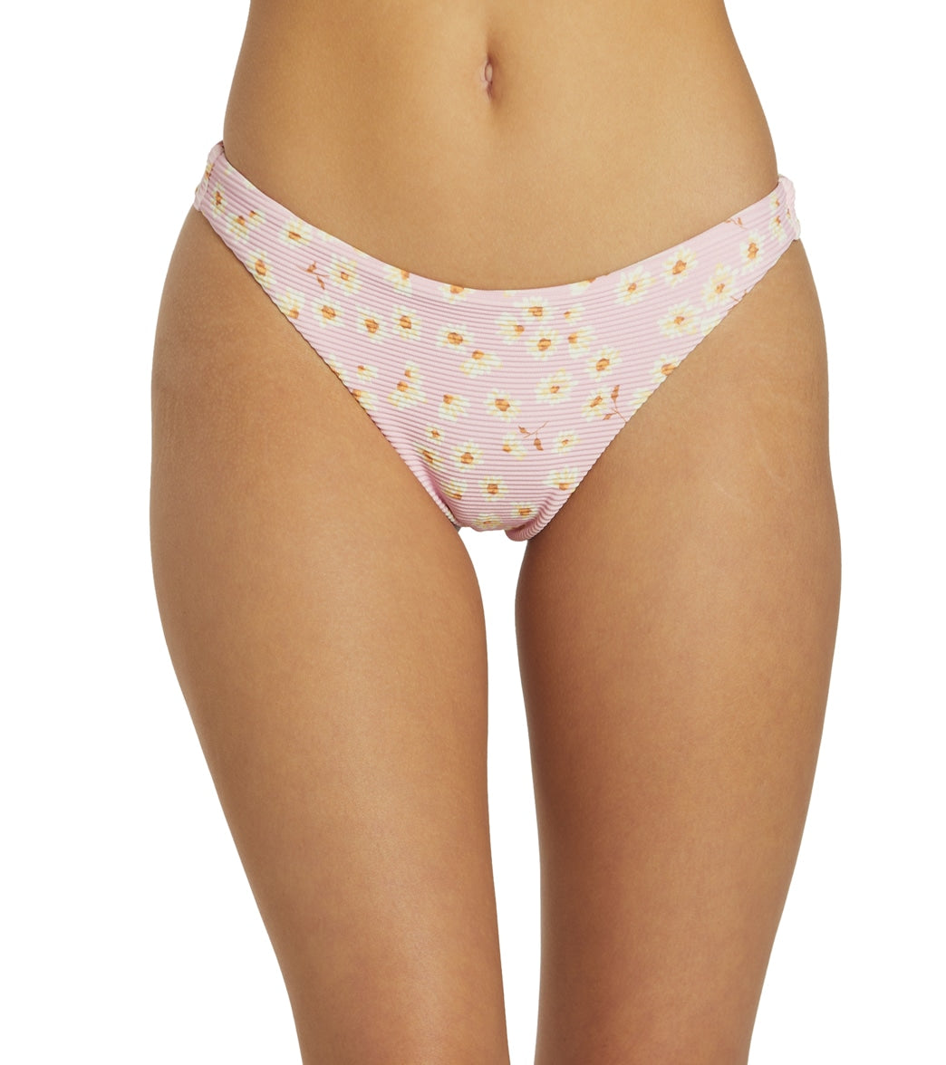 Daisy Craze Pink Floral Print Low-Rise Bikini Bottom