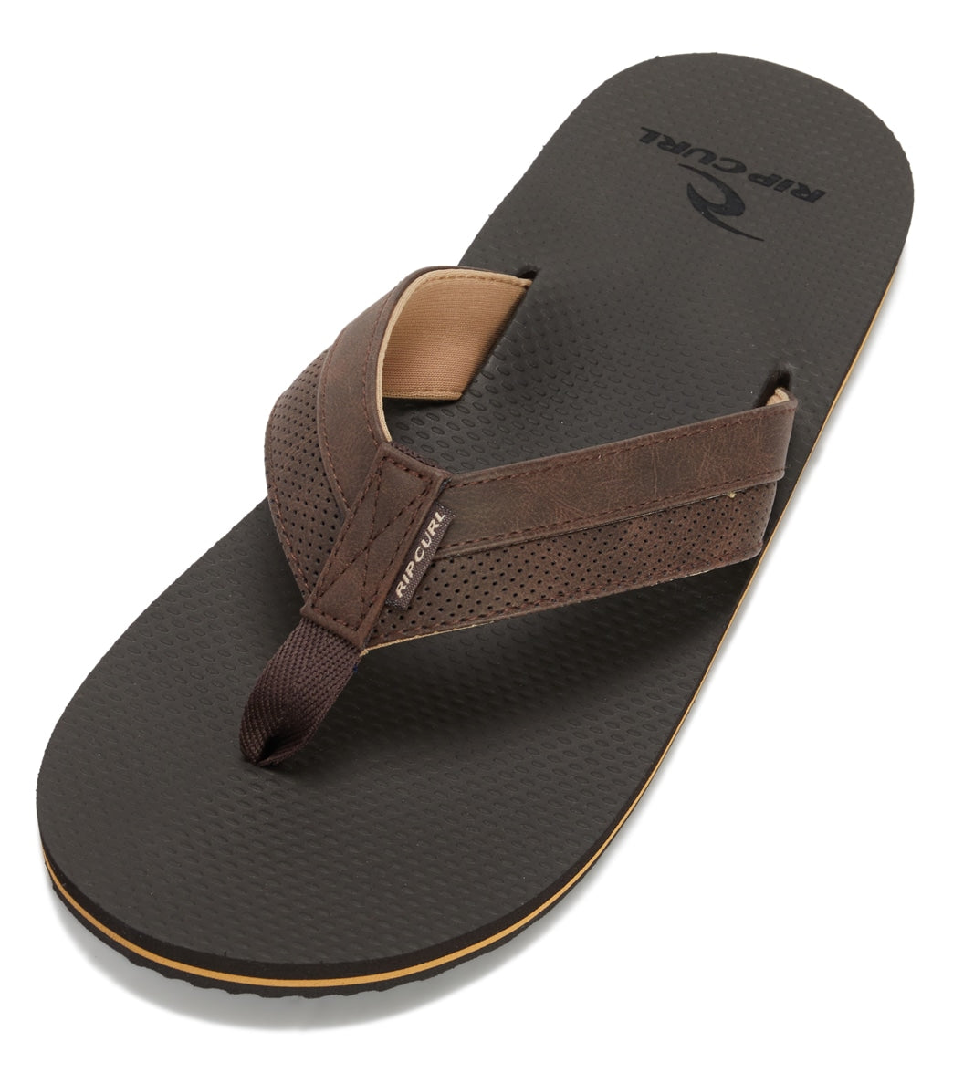 Sanuk Men's sz 8 Beer Cozy 2 Yoga Mat Flip Flops Sandals Brown SMS10868 VGC  