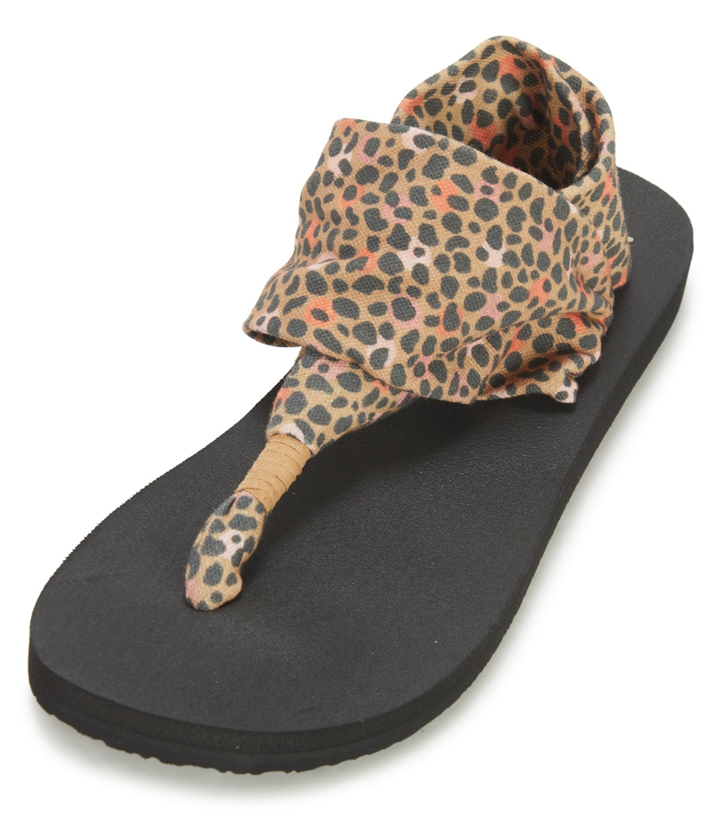 Sanuk, Shoes, Sanuk Slides In Orange And Cream Animal Print Size 6 Good  Condition