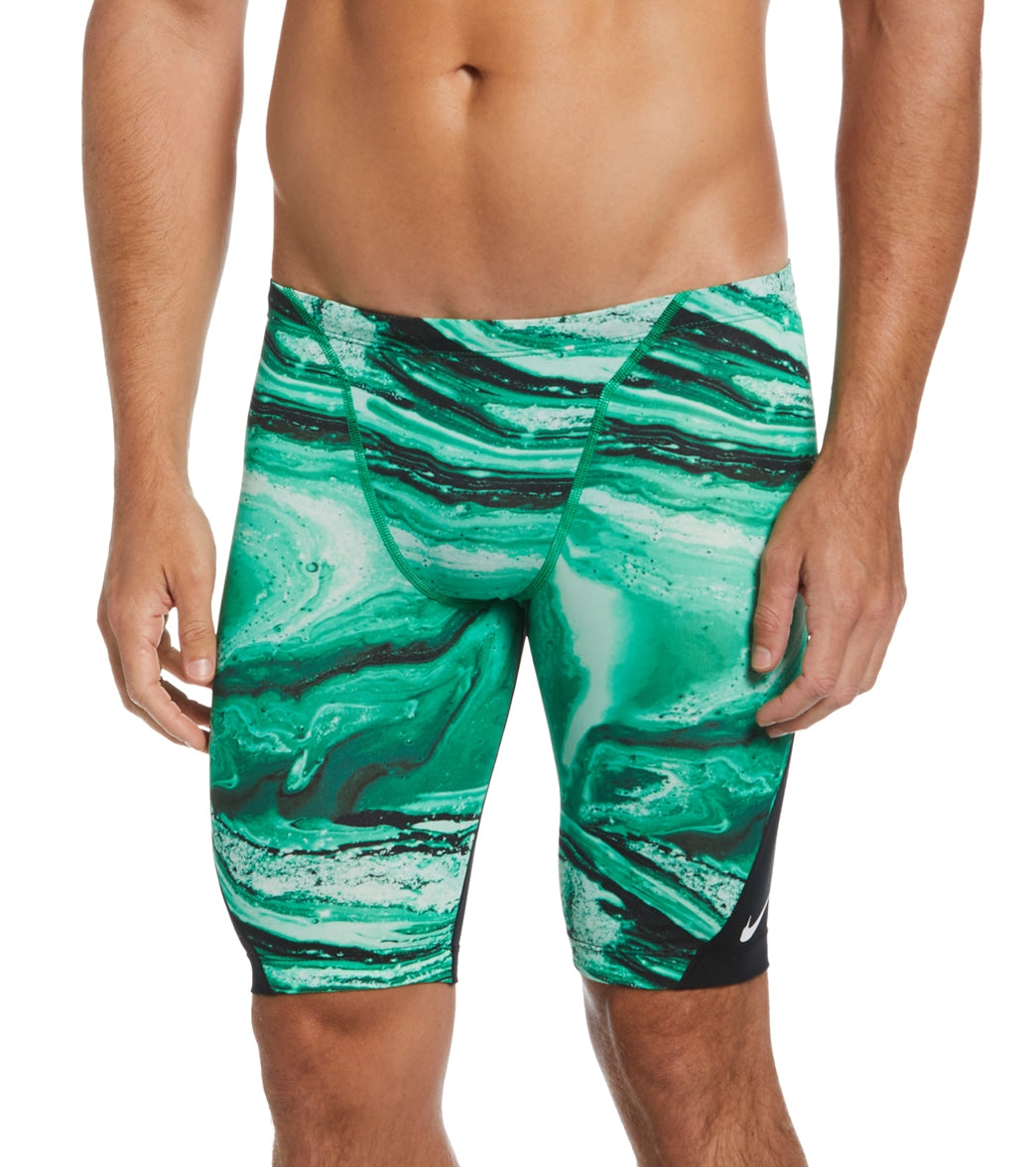 나이키 맨 강습용 5부 수영복 Nike Mens HydraStrong Crystal Wave Jammer Swimsuit,Court Green