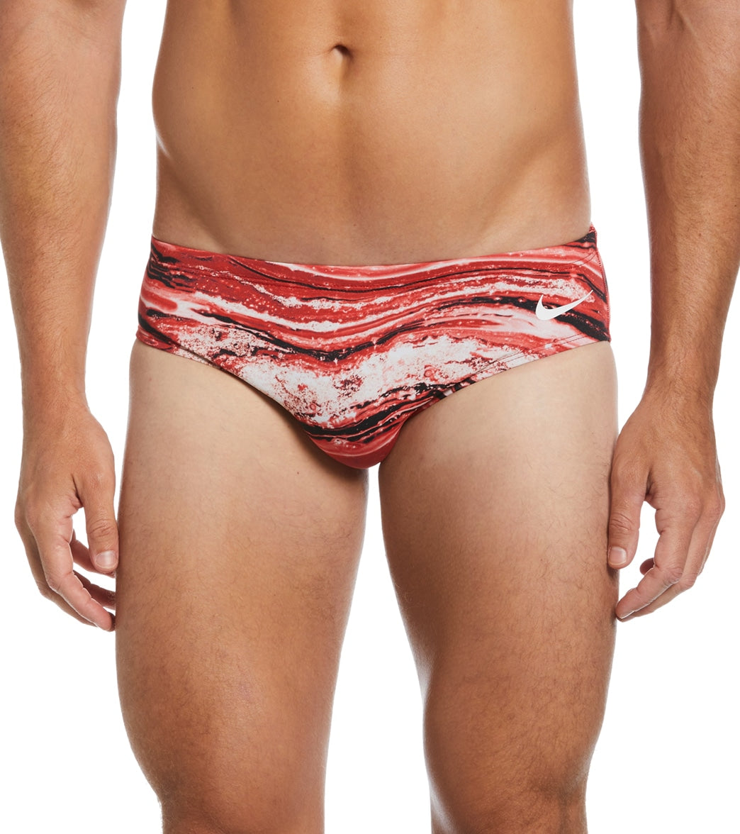 나이키 Nike Mens HydraStrong Crystal Wave Brief Swimsuit,University Red