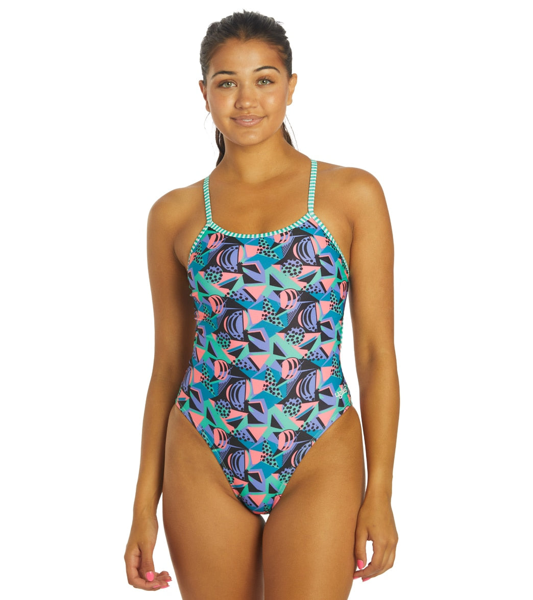 Uglies Women's Be Happy Asymmetrical Workout Two Piece Swimsuit – Dolfin  Swimwear