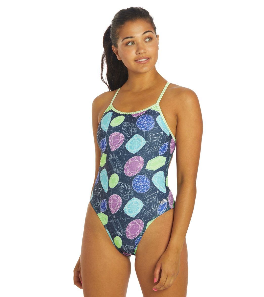 Dolfin Uglies Women's Star Spangled V Back One Piece Swimsuit Size