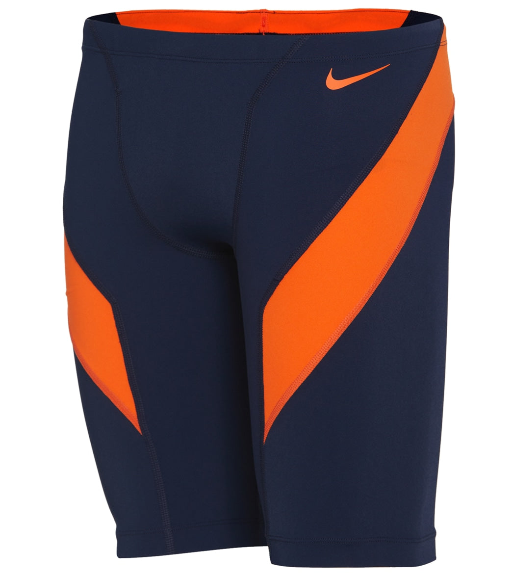 나이키 맨 강습용 5부 수영복 Nike Mens HydraStrong Colorblock Jammer Swimsuit,Team Orange