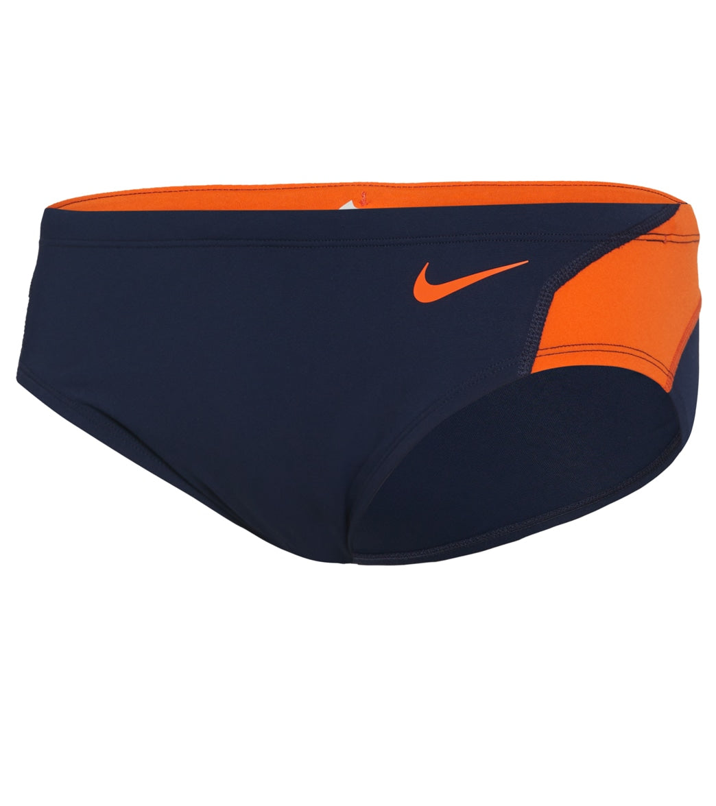 나이키 Nike Mens HydraStrong Colorblock Brief Swimsuit,Team Orange