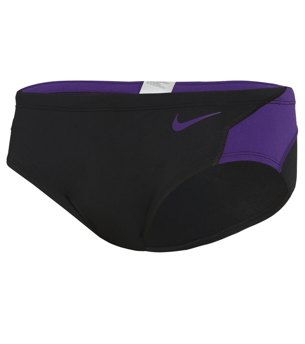 나이키 Nike Mens HydraStrong Colorblock Brief Swimsuit,Court Purple