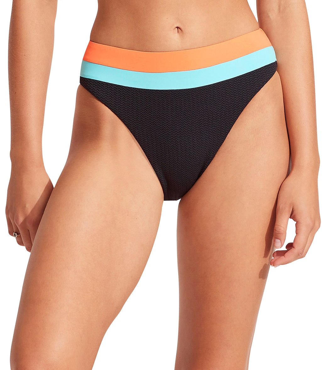 Seafolly Moroccan Moon Fixed Longline Tri Bikini Top - Atlantic