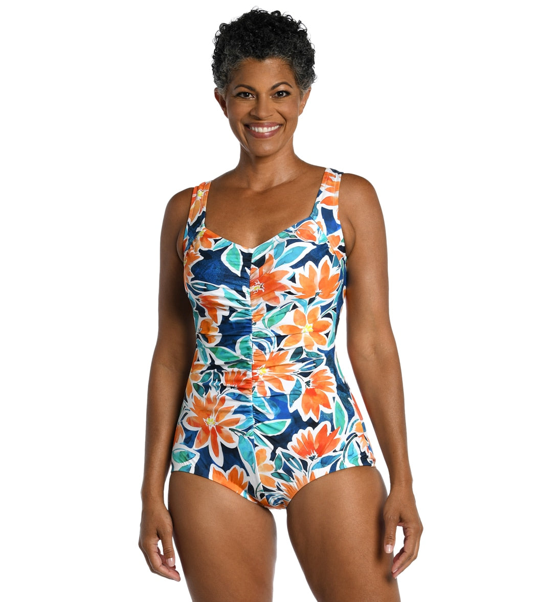 womens shirred swimsuit