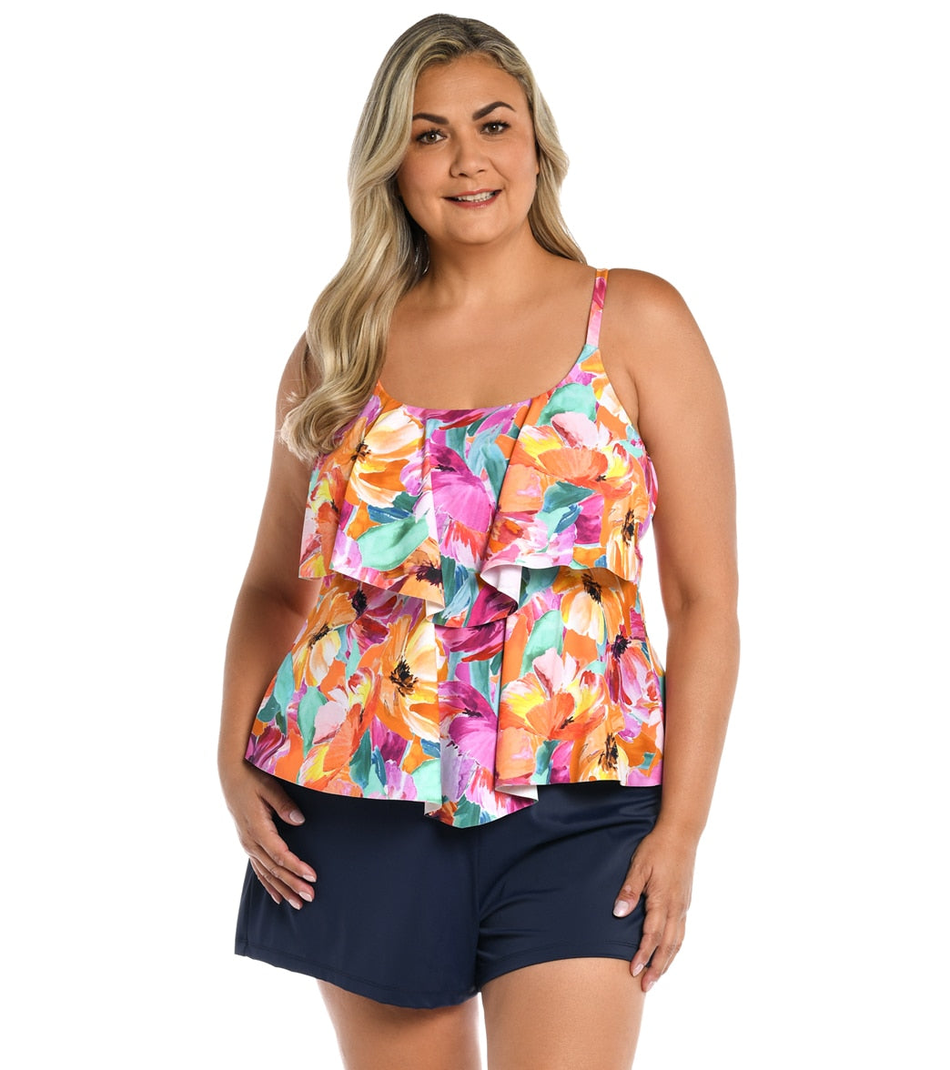 Feathers And Flair High Neck Tankini Top