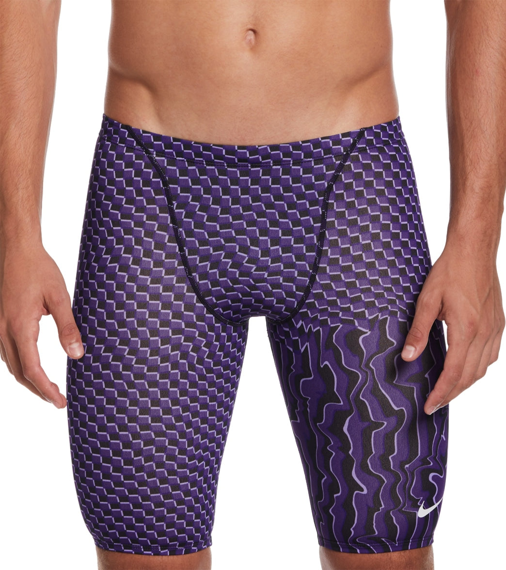 나이키 맨 강습용 5부 수영복 Nike Mens Drippy Check Jammer Swimsuit,Court Purple