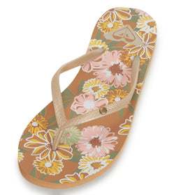 Roxy Women's Bermuda Flip Flop Sandal Gold