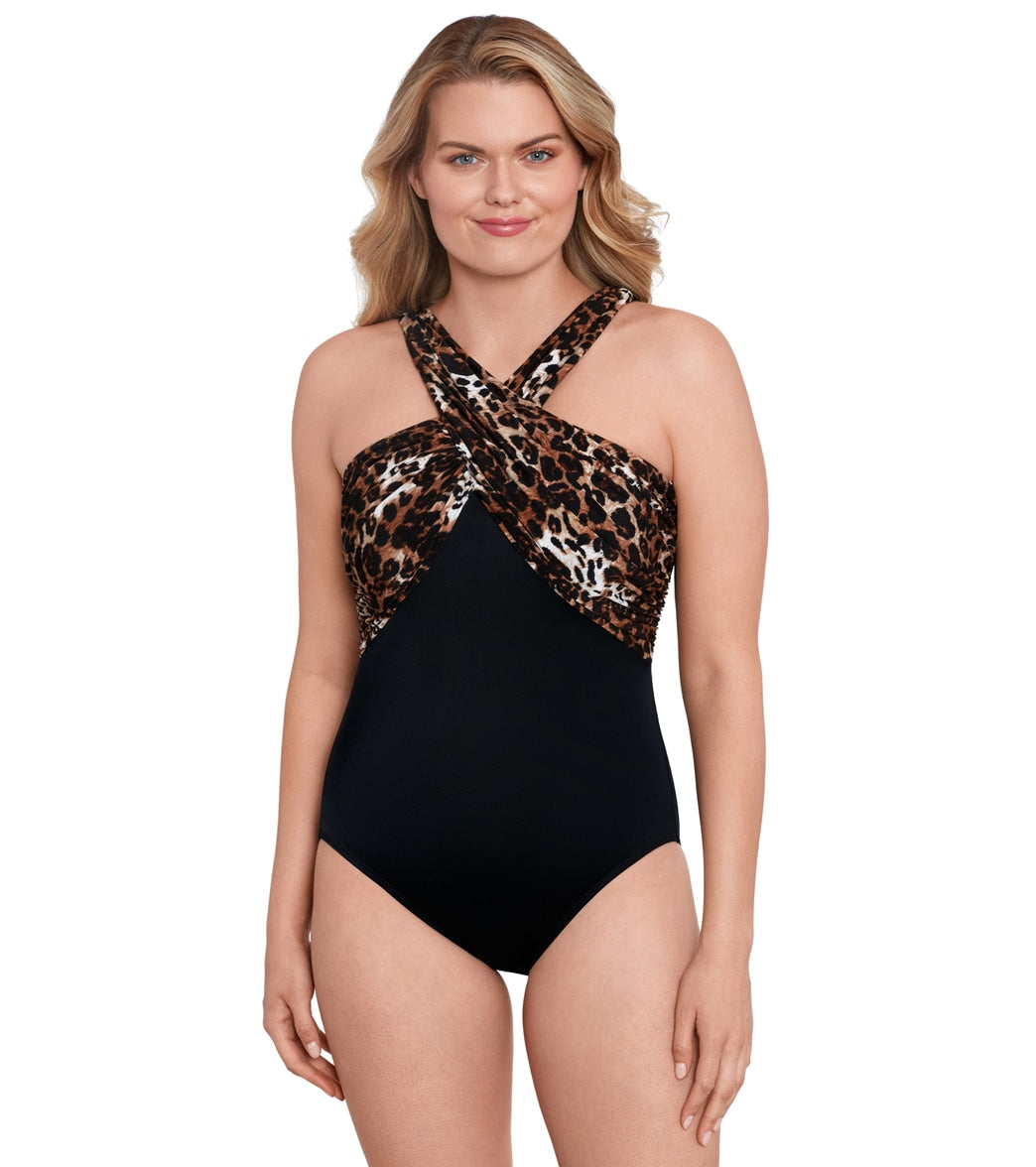 Profile by Gottex Women's Moroccan Escape High Neck One Piece Swimsuit at