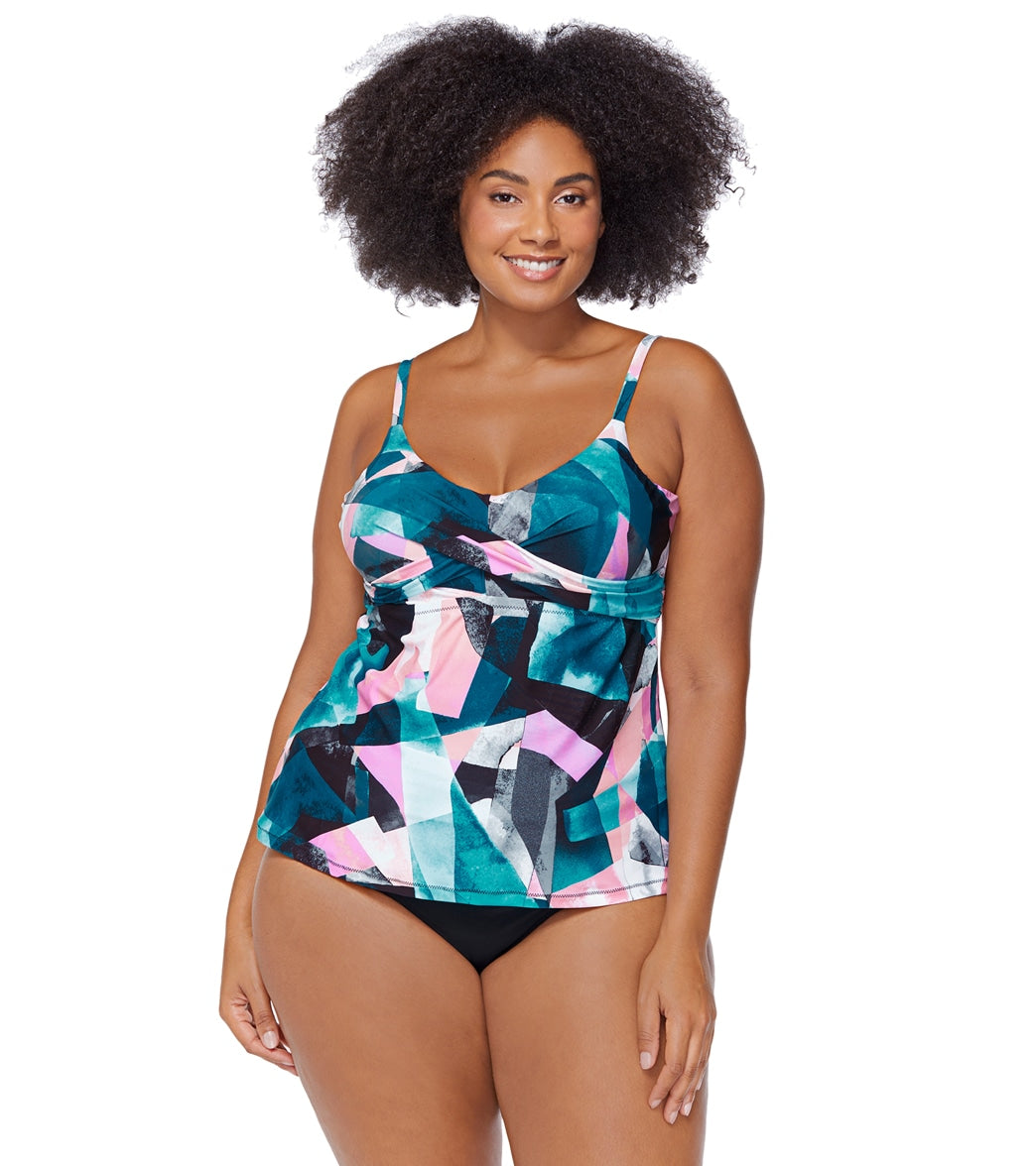 Raisins Women's Best Day Ever Trinidad Plus Size Tankini Top at