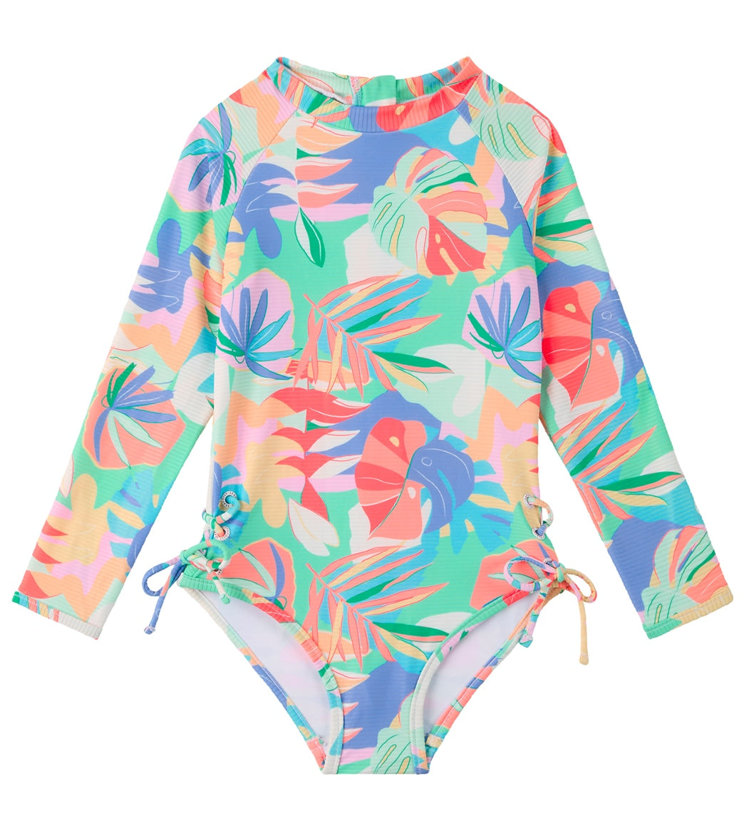 Seafolly Girls' Florida Keys Long Sleeve One Piece Swimsuit (Baby ...