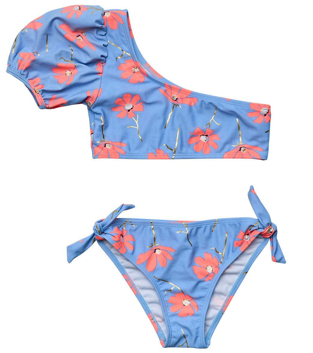 Snapper Rock Girls' Beach Bloom One Shoulder Two Piece Bikini Set (Big ...