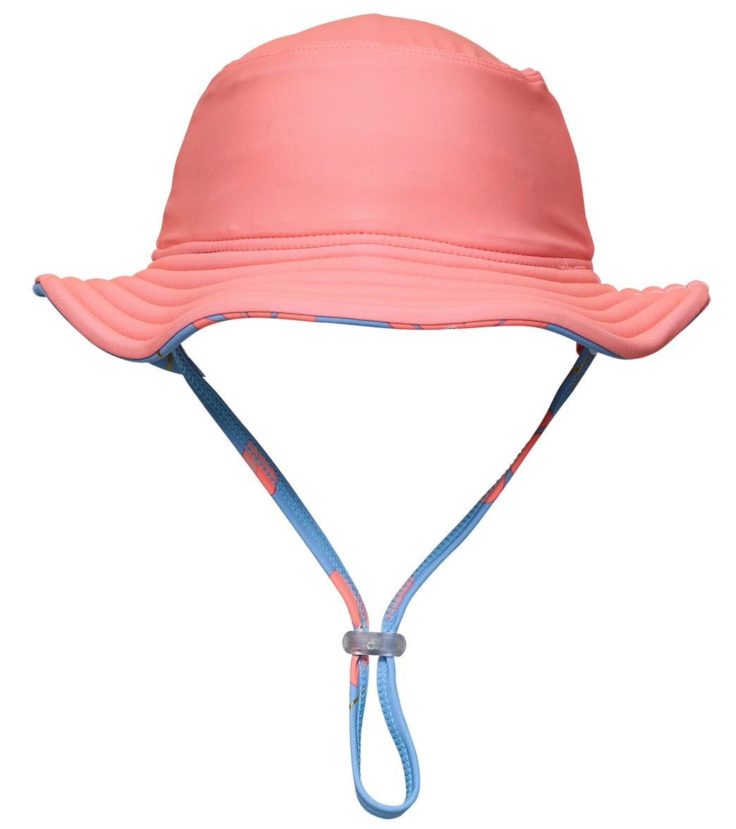 Snapper Rock Striped Pom-Pom Bucket Hat - Pink - Size Newborn