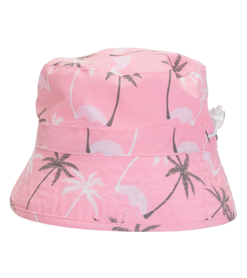 Snapper Rock Striped Pom-Pom Bucket Hat - Pink - Size Newborn