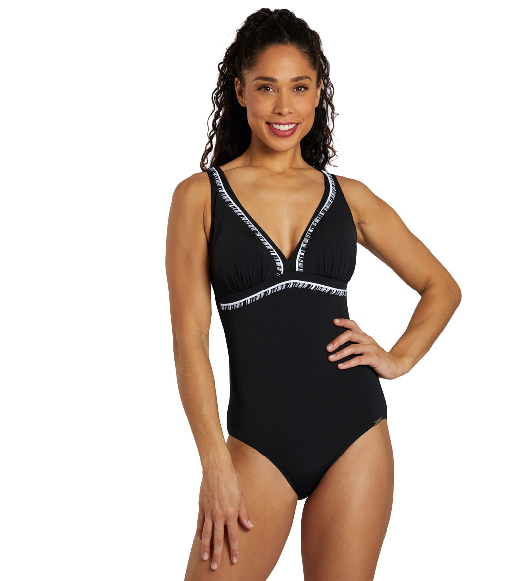 Finz Women's Vintage Tropical DD/E One Piece Swimsuit - Ly Sports