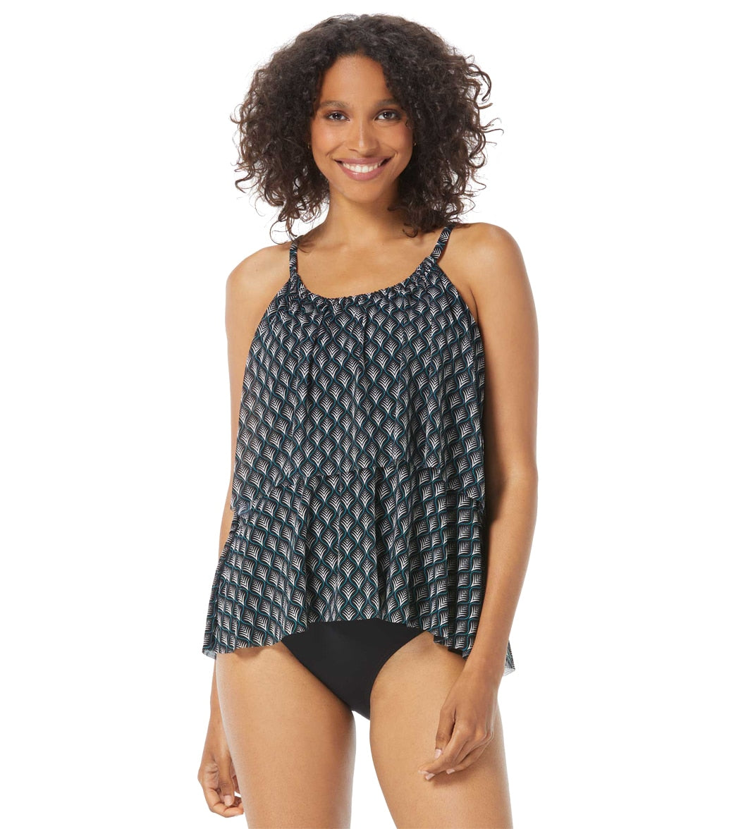 Coco Reef Current Mesh-layer Bra-sized Tankini Top & Bottoms in Blue