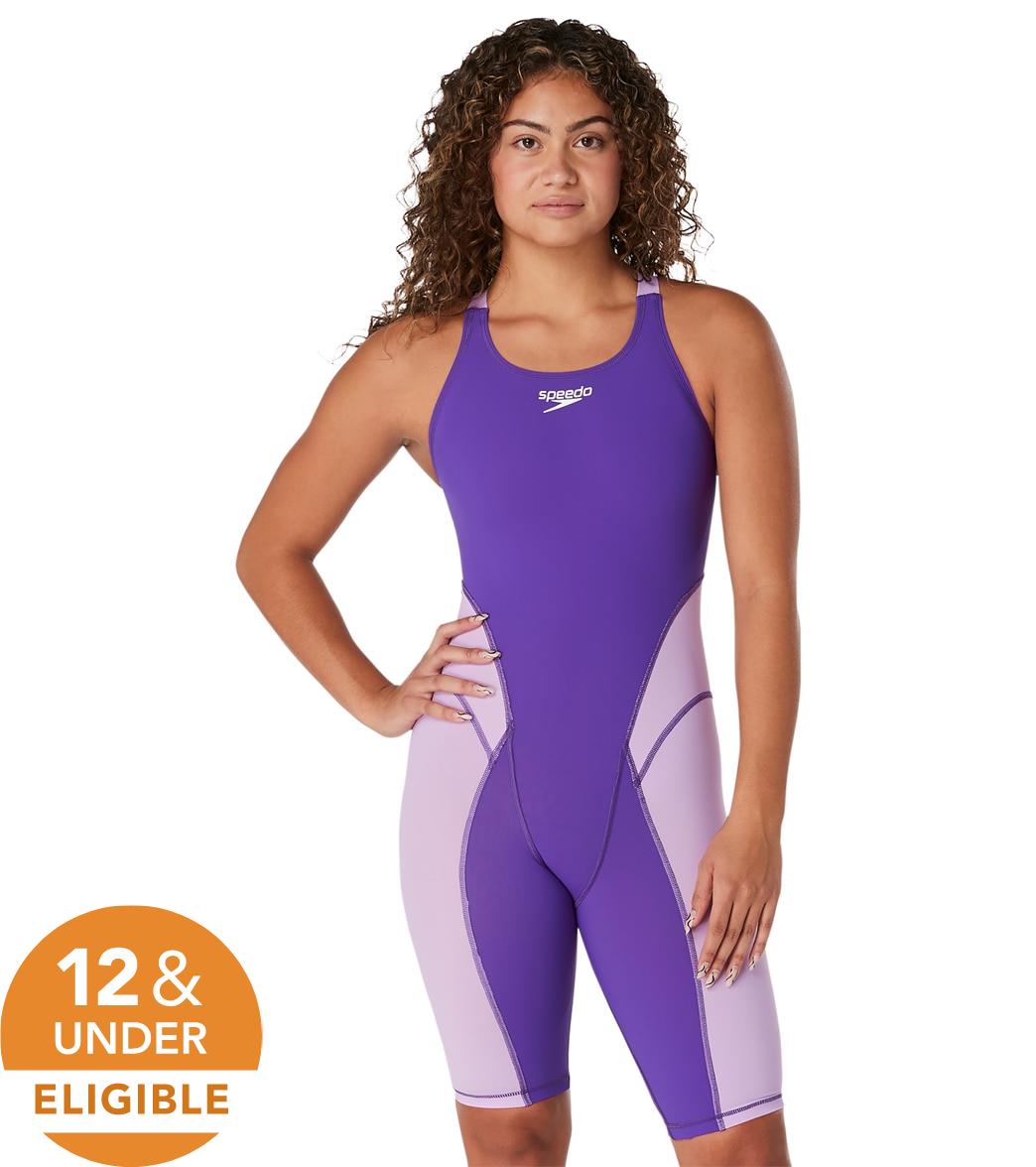 Speedo Women's Vanquisher Kneeskin Tech Suit Swimsuit Purple Flash at ...