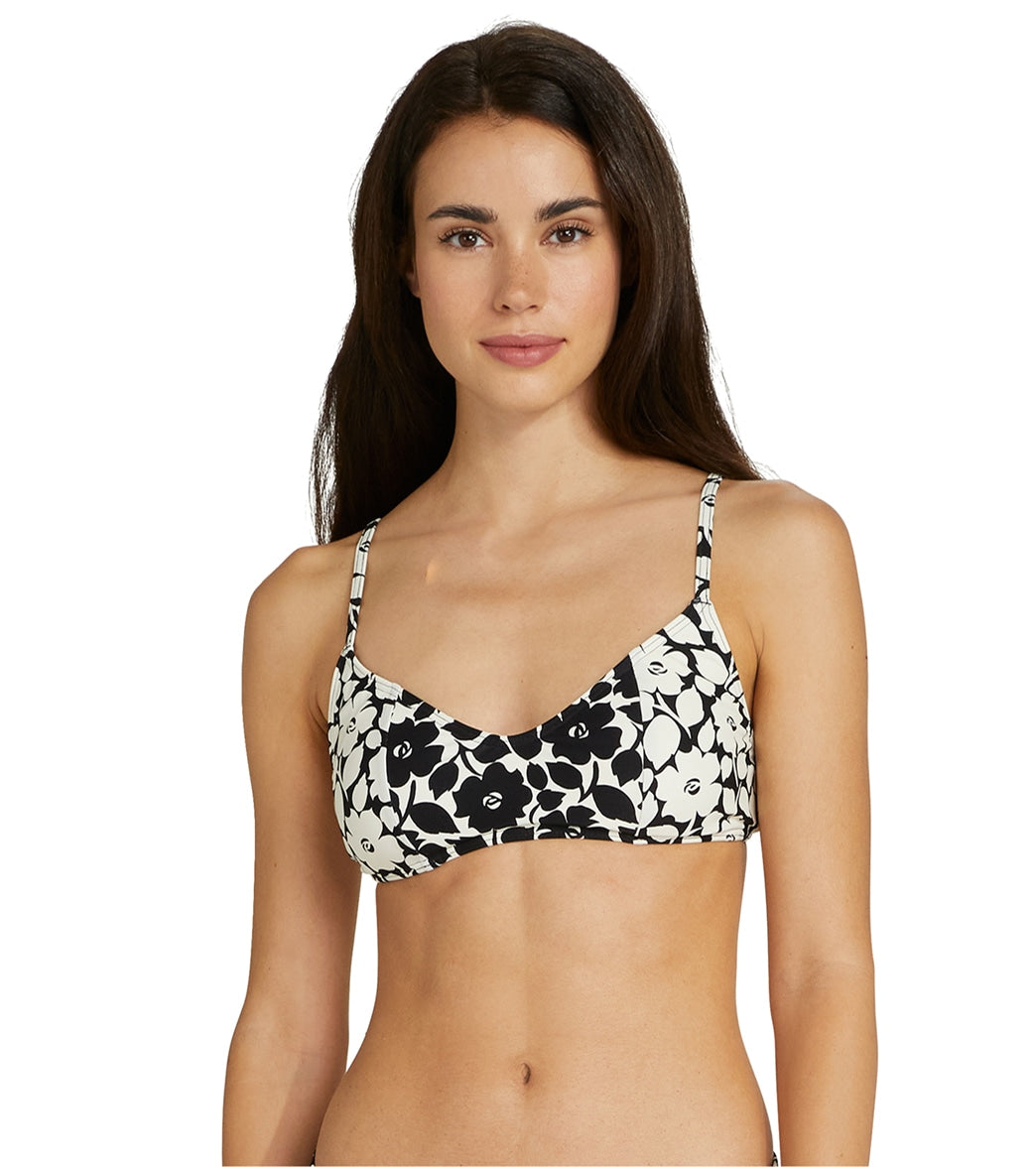 Kate Spade New York Women's Heart Buckle Solid Halter Bikini Top