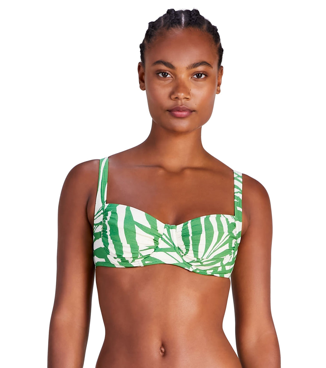 Kate Spade New York Women's Palm Fronds Shirred Underwire Bikini Top at  