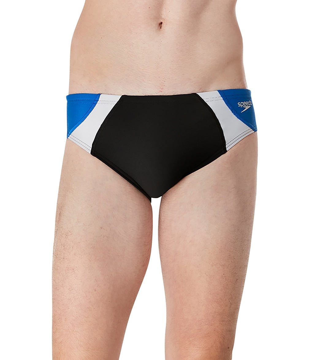 Speedo Vibe Men's Assymetrical Colorblock One Brief Swimsuit at