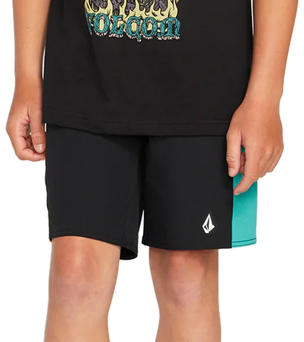 Kids' Plain Volley Shorts in Black