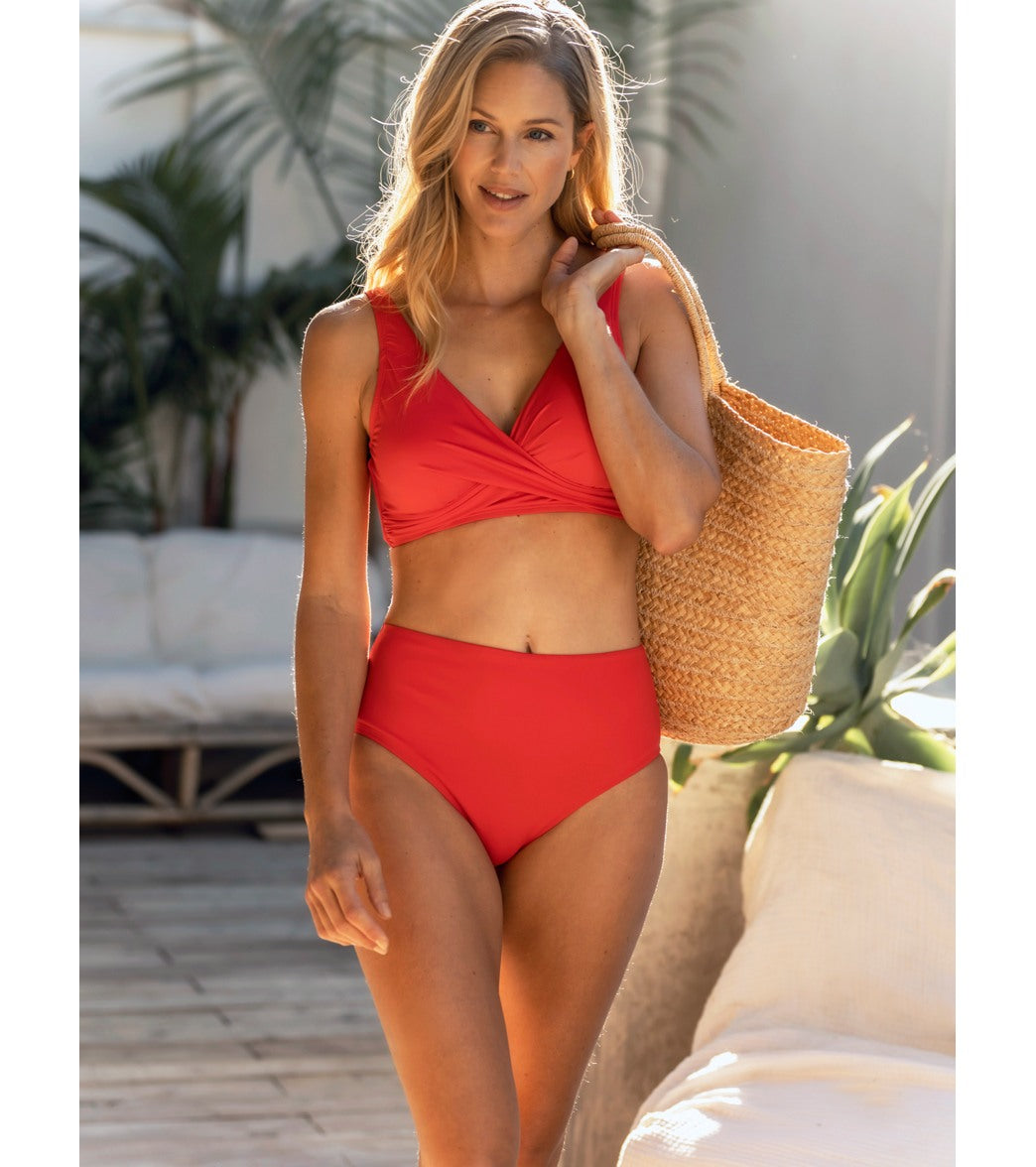 JETS Azura High-Waisted Twist-Front Bikini Bottoms