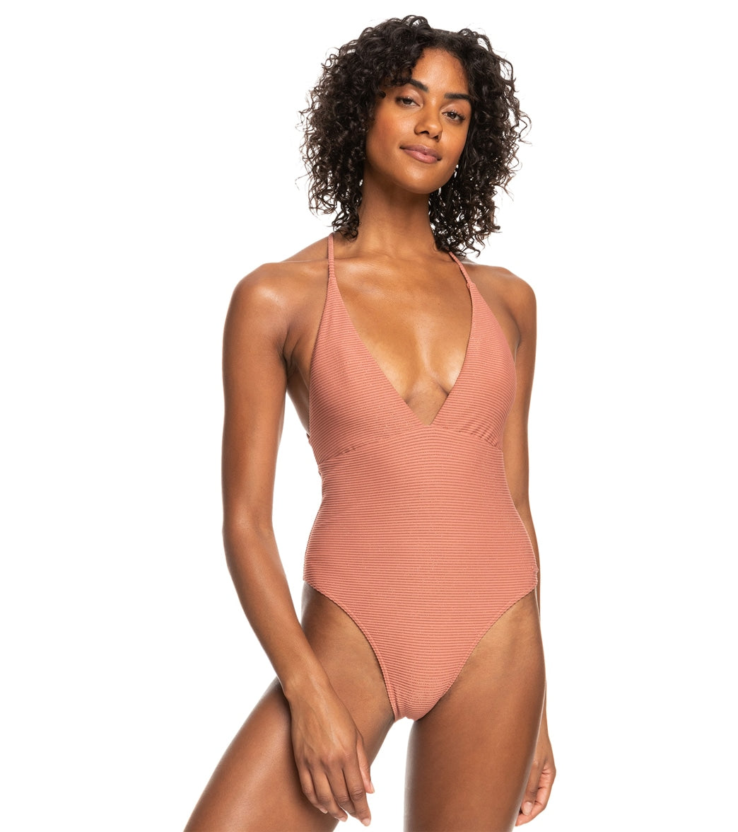 ROXY Rib Roxy Love The Muse One-Piece Swimsuit - Light tropical blue