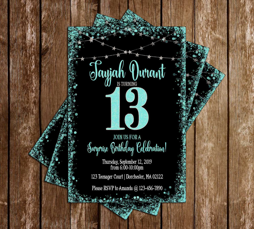 Novel Concept Designs 13th Birthday ANY COLOR Glitter Birthday