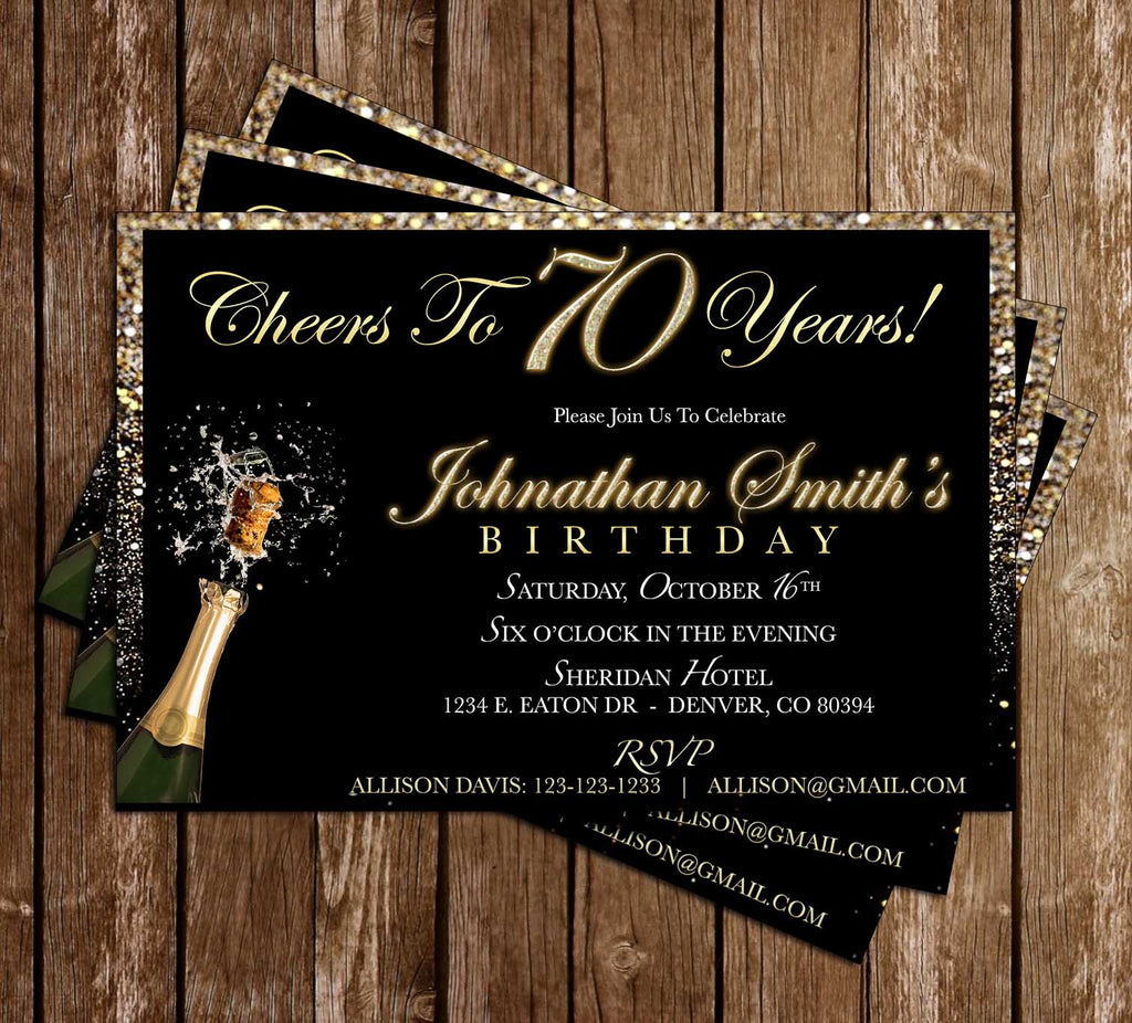 Novel Concept Designs - 70TH Birthday - Birthday Party - Invitation