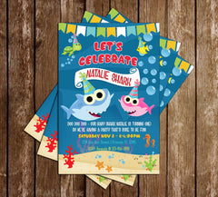 Baby Shark Birthday Invitation Free Template