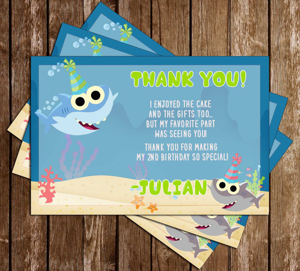 Baby Shark Birthday Invitation Card Template