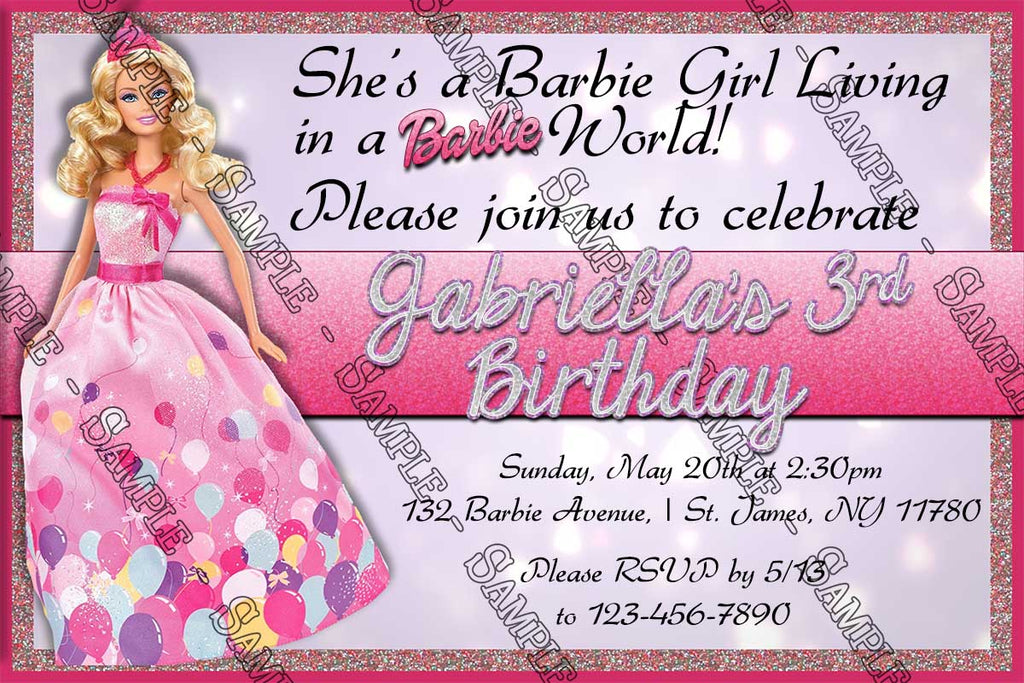 barbie invitation