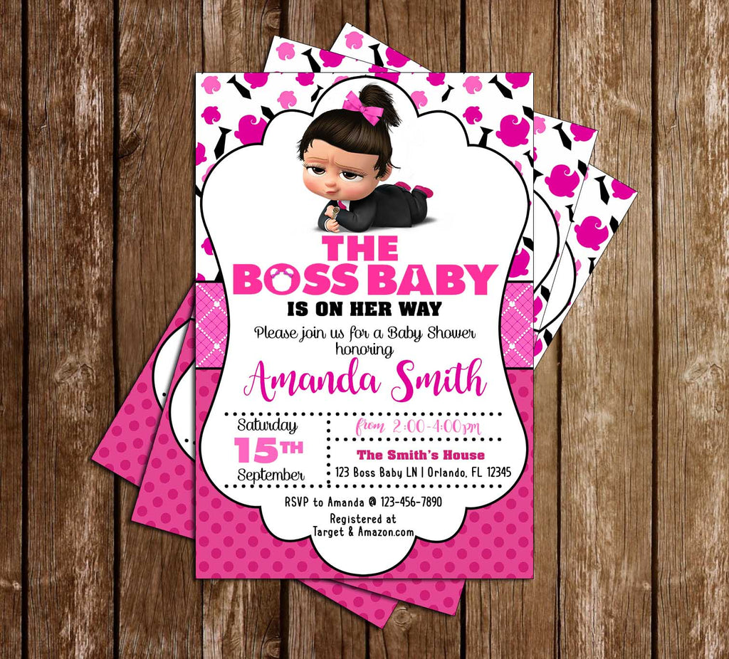 boss baby girl invitations