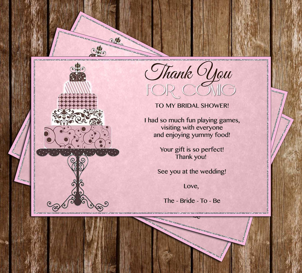 Novel Concept Designs - Classic Pink - Bridal Shower - Invitation Thank You Card