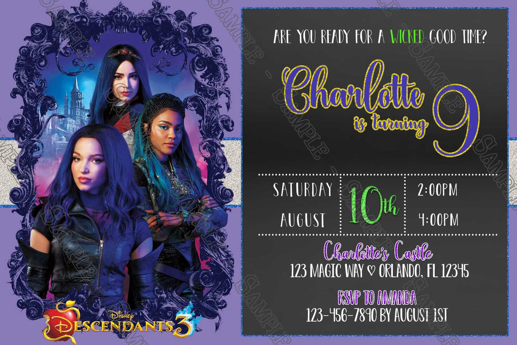 novel-concept-designs-disney-descendants-3-chalk-birthday-party-invitation