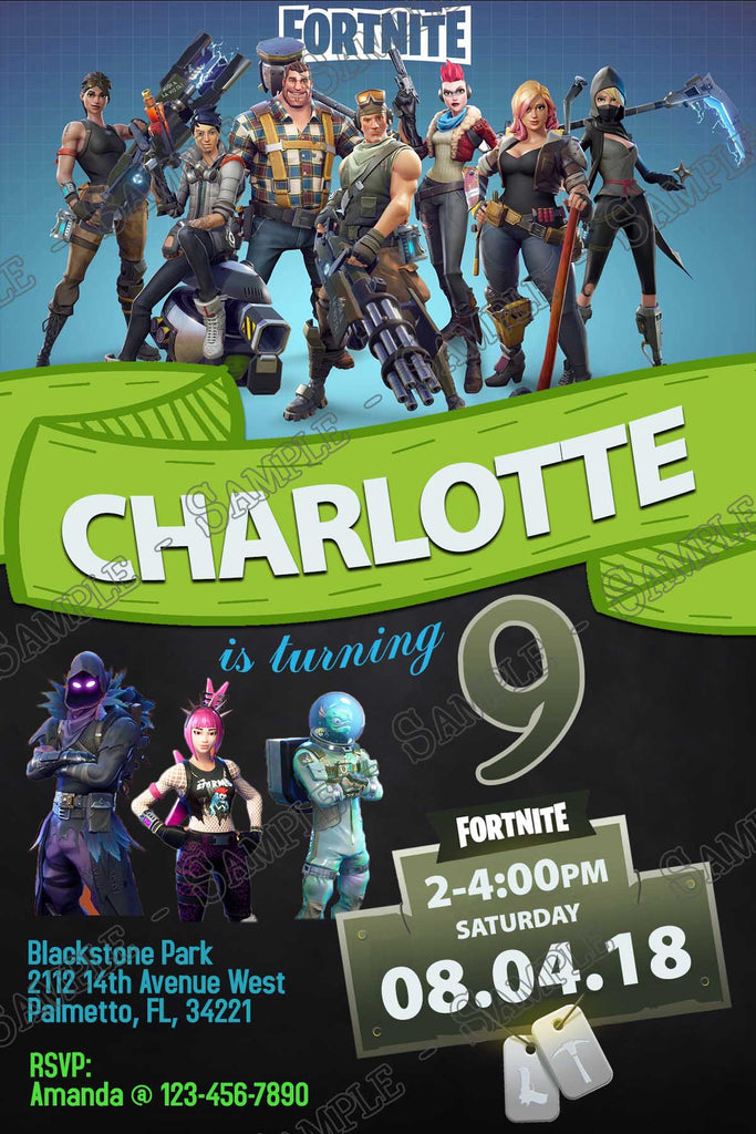 fortnite game birthday party invitation - fortnite birthday party invitations template