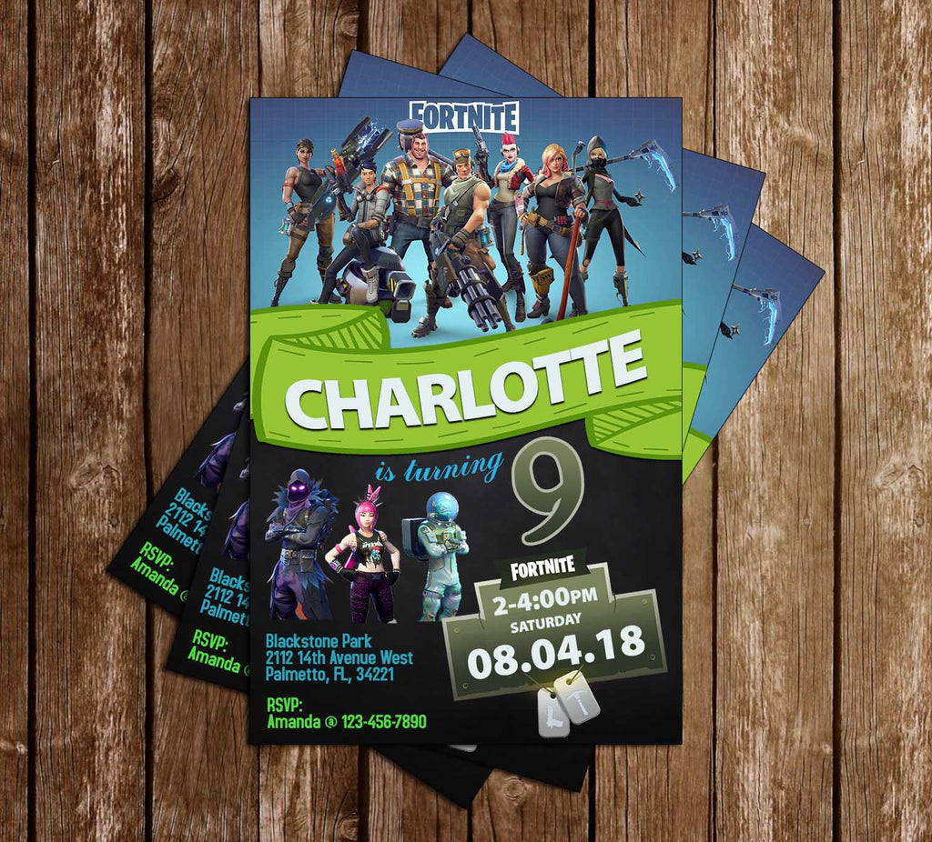 fortnite gamer birthday party invitation - cool fortnite gamer pictures