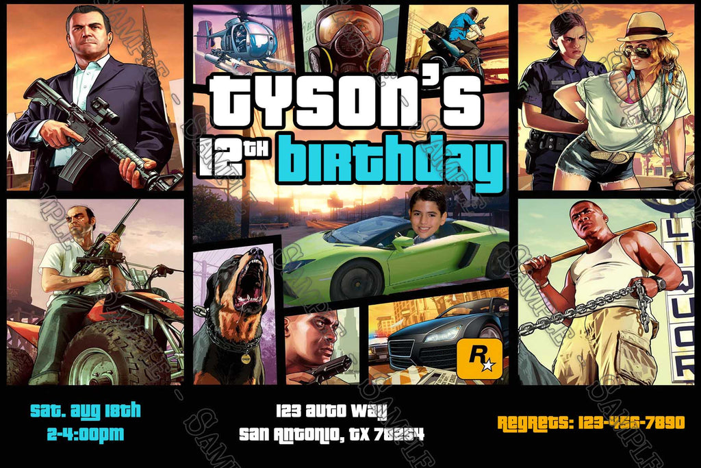 55 Best Grand Theft Auto Birthday Invitations Grand T 0601
