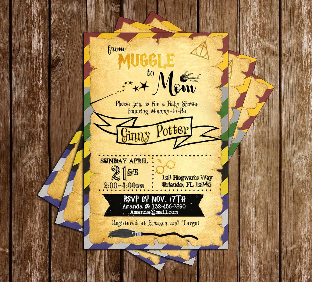 harry potter baby shower invitation template free